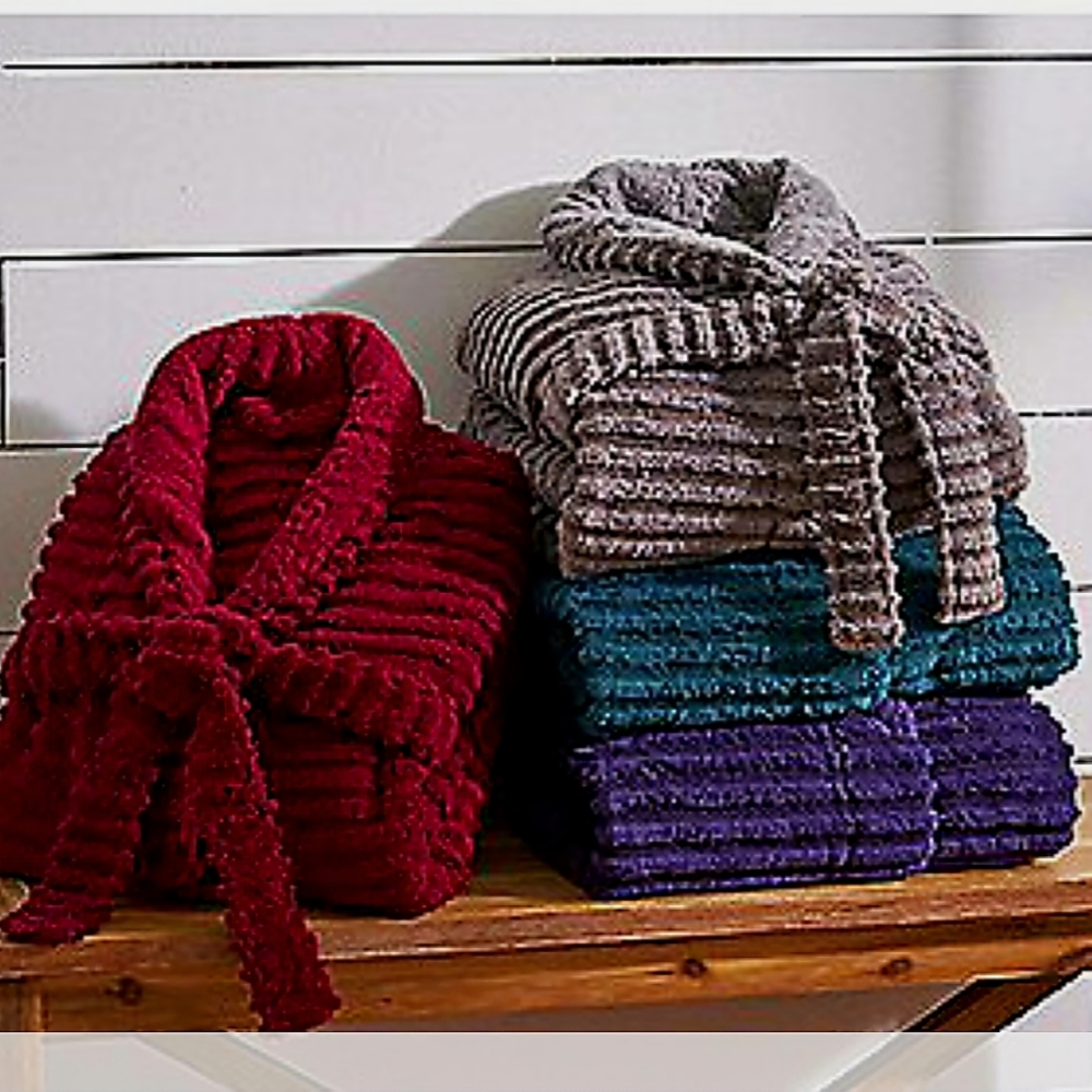 Geneva Textured Robe & Slipper Set. Womans. - Picture 2 of 5